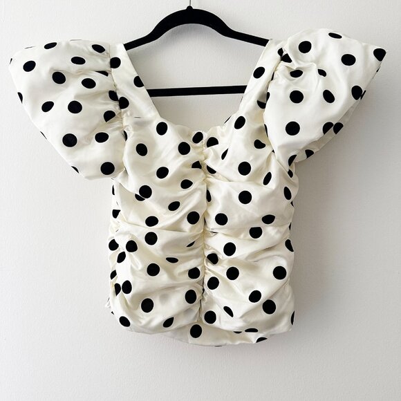 LPA Revolve Polka Dot Puff Sleeves Top - Picture 5 of 8